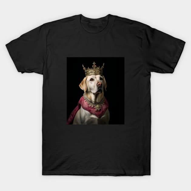 Majestic Yellow Labrador Retriever - Medieval English Queen T-Shirt by HUH? Designs